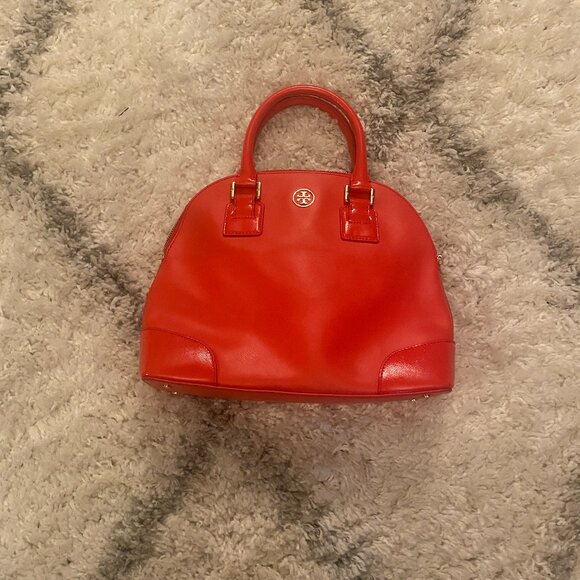 TORY BURCH Robinson Dome Meghan Maven Saffiano Leather SATCHEL Crossbody - Picture 1 of 9
